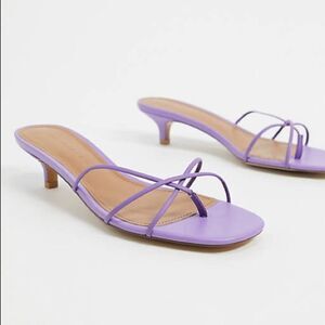 Who What Wear Addison spaghetti strap heeled sandals in purple leather Size 7